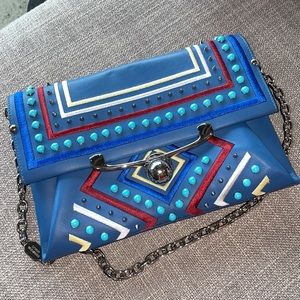 Stuart Weitzman blue clutch